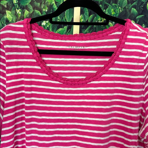 TALBOTS Pink & White Striped Women's Top 1X - Picture 3 of 5